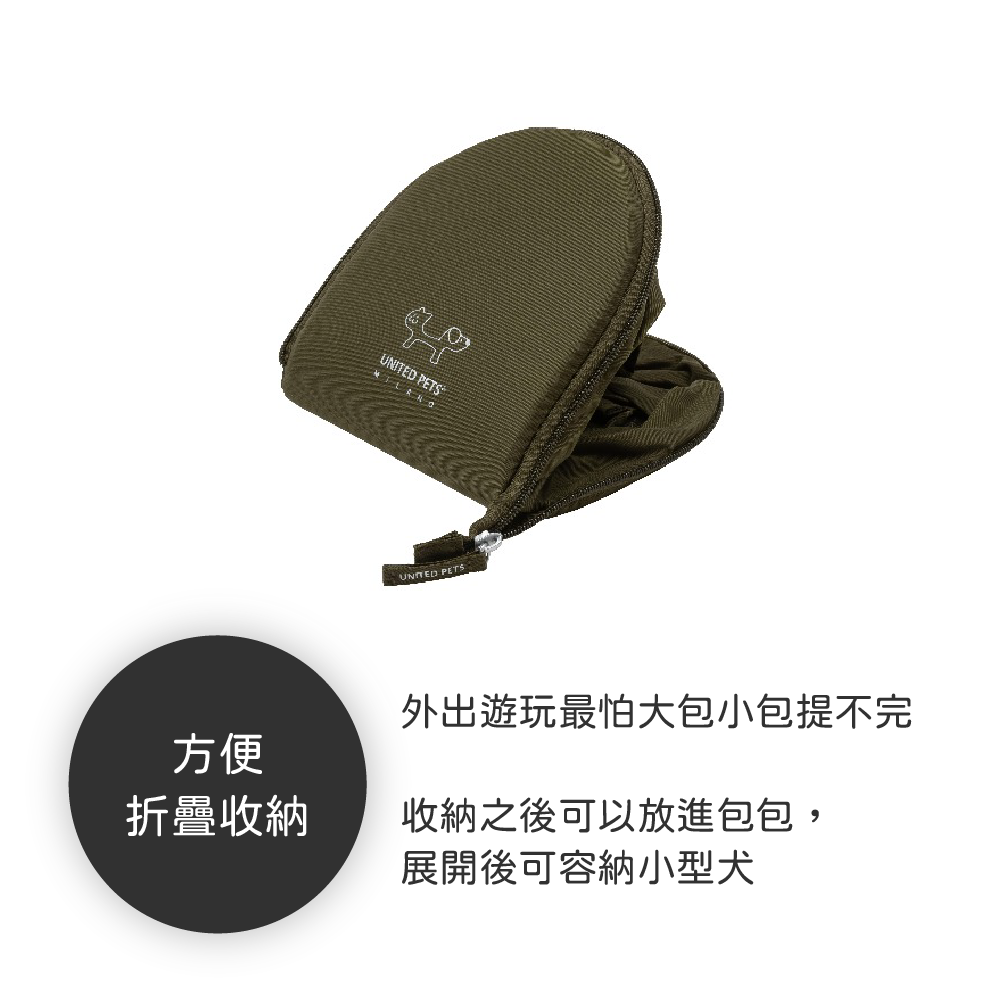 Lazy Dog Bag 是一款由 United Pets 設計的摺疊式寵物攜帶袋,適合最多承重5公斤的寵物。這款輕便且緊湊的袋子由聚酯纖維製成,展開尺寸為35 x 15 x 25 公分,易於開合,適合當寵物不願意行走時使用。該袋設計時尚實用,適合愛寵家庭使用。